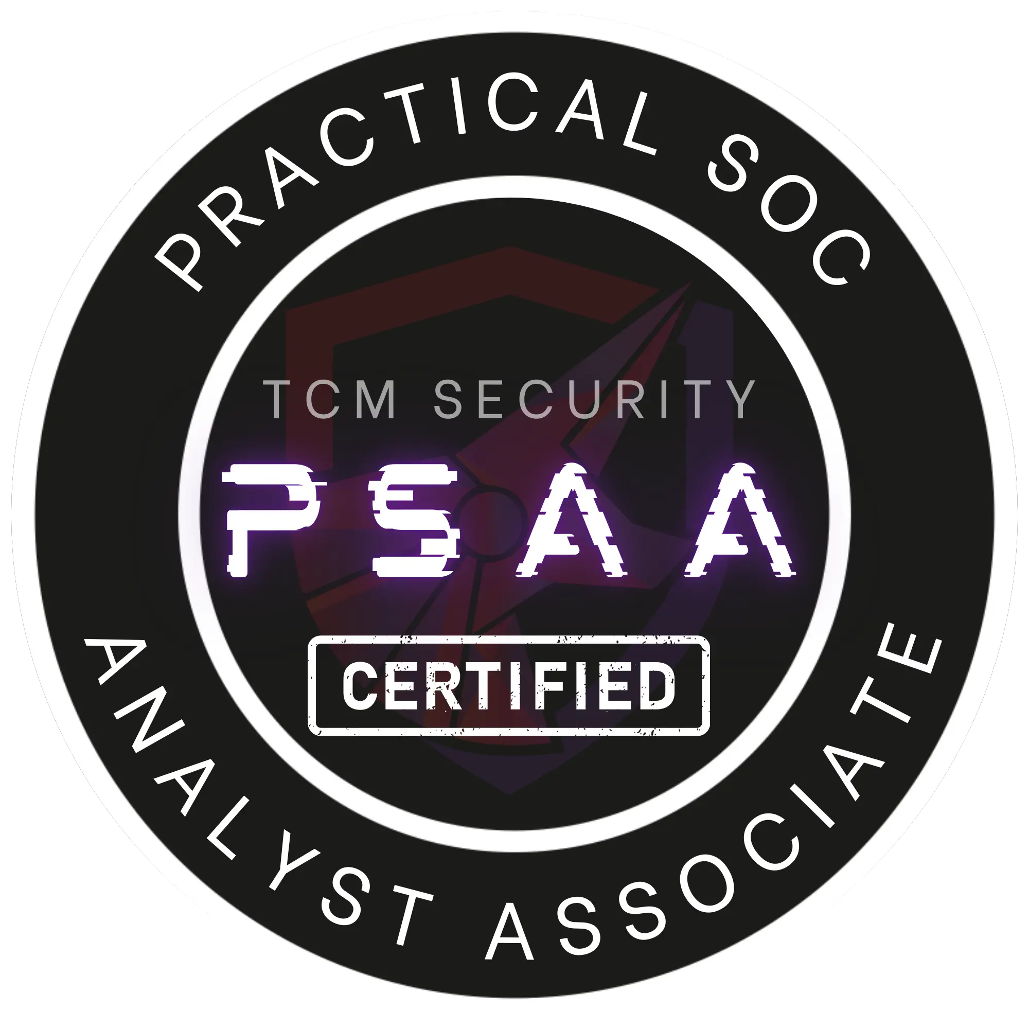 TCM Security Practical SOC Analyst Associate certification badge